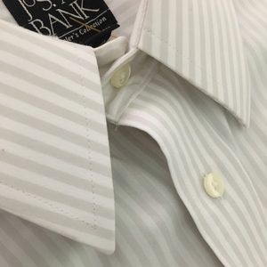Jos. A Bank White Striped Dress Shirt Size 16-33
